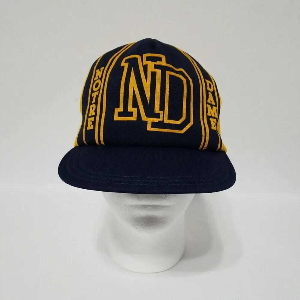 Notre‎ Dame Mesh Snapback Trucker Hat Cap Men's  Vintage New RARE